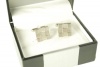 Geoffrey Beene Square Checker Board Cuff Links Silver One Size