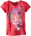 Baby Phat - Kids Girls 2-6X Print Tee with Foil Spray, Pink, 6X