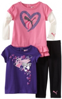 Puma - Kids Baby-Girls Infant 3 Pack Pant Set, Azalea, 12 Months Puma - Kids Baby-Girls Infant 3 Pack Pant Set, Azalea, 12 Months