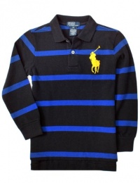 Polo Ralph Lauren Tod Boys Striped Big Pony Mesh Polo, Royal, 4/4T Polo Ralph Lauren Tod Boys Striped Big Pony Mesh Polo, Royal, 4/4T