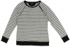 Lauren Jeans Co. Women's Zippered Striped Crewneck Top