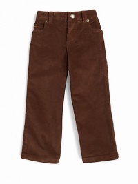 THE LOOKBanded waist with elastic back and belt loops Front zip and hook closure 5-pocket design Metal rivet details Decorative topstitching on back pockets Embroidered whale logo on back right pocket Bootcut silhouetteTHE MATERIAL98% cotton/2% spandexCARE & ORIGINMachine wash Imported THE LOOKBanded waist with elastic back and belt loops Front zip and hook closure 5-pocket design Metal rivet details Decorative topstitching on back pockets Embroidered whale logo on back right pocket Bootcut silhouetteTHE MATERIAL98% cotton/2% spandexCARE & ORIGINMachine wash Imported