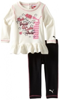 Puma - Kids Baby-Girls Newborn Fashion Legging Set, Egret, 6-9 Months Puma - Kids Baby-Girls Newborn Fashion Legging Set, Egret, 6-9 Months