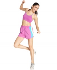 Style for miles! Take off in Ideology's running shorts, featuring fun colorblocking and a breezy fit. Style for miles! Take off in Ideology's running shorts, featuring fun colorblocking and a breezy fit.