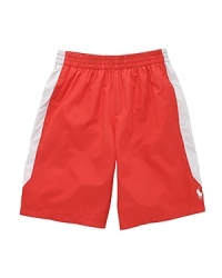 Silky microfiber is the perfect choice for a light-as-air athletic short, styled in a relaxed silhouette with perforated details for an ultra-breathable finish. Silky microfiber is the perfect choice for a light-as-air athletic short, styled in a relaxed silhouette with perforated details for an ultra-breathable finish.