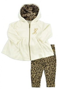 Guess Infant Girls Cream Hoodie 2Pc Cheetah Legging Set (12M) Guess Infant Girls Cream Hoodie 2Pc Cheetah Legging Set (12M)