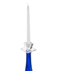 More than a bottle stopper, this Oleg Cassini design serves as clever candle holder, too. Replace the cork or simply plug up a decorative bottle to create an eye-catching accent in luminous crystal. More than a bottle stopper, this Oleg Cassini design serves as clever candle holder, too. Replace the cork or simply plug up a decorative bottle to create an eye-catching accent in luminous crystal.