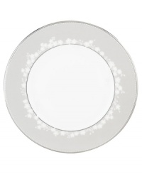 The essential salad plate finely crafted in elegant bone china with a delicate floral design with textured white beads finished with stunning platinum trim to complete the perfect table setting. Perfect for serving salads, appetizers or desserts. From the Lenox dinnerware collection. The essential salad plate finely crafted in elegant bone china with a delicate floral design with textured white beads finished with stunning platinum trim to complete the perfect table setting. Perfect for serving salads, appetizers or desserts. From the Lenox dinnerware collection.