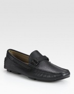 Textured calfskin leather with logo band detail and signature driver sole.Leather upperLeather liningPadded insoleRubber soleImported