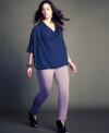 Dramatic cutouts and plenty of soft draping create a chic effect on INC's plus size batwing-sleeve top! (Clearance)