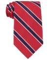 The perfect prep. Knot up in this sophisticated striped tie from Tommy Hilfiger.