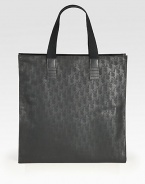 Tonal logos lend signature detail to this softly coated canvas tote. Fabric handles Leather trim Interior zip, PDA pockets Coated canvas 15W X 16H Made in Italy 