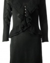 Calvin Klein Women's Ruffled Sweater Dress PS Black [Apparel]
