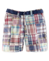 A lightweight woven-cotton Bermuda short exudes preppy polish in a vibrantly hued, classic madras A lightweight woven-cotton Bermuda short exudes preppy polish in a vibrantly hued, classic madras