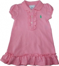 Ralph Lauren Layette Baby Girl's Ruffle Placket Dress (9 Month, Pink) Ralph Lauren Layette Baby Girl's Ruffle Placket Dress (9 Month, Pink)