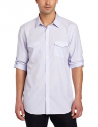 Calvin Klein Sportswear Men's Long Sleeve End On End Check Poplin with Stripe Trim Calvin Klein Sportswear Men's Long Sleeve End On End Check Poplin with Stripe Trim