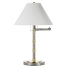 Sleek in style, this swing arm lamp stands perfectly in your living room or den.