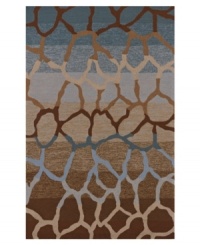 An abstract ombre design adds an artful accentt to any porch or patio. This indoor/outdoor area rug from Dalyn features earthy espresso tones on hand-hooked polypropylene for superb durability when exposed to the elements. An abstract ombre design adds an artful accentt to any porch or patio. This indoor/outdoor area rug from Dalyn features earthy espresso tones on hand-hooked polypropylene for superb durability when exposed to the elements.