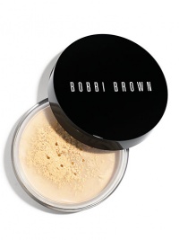 Same long-lasting, super-sheer powder now in a sleek, new sifter-style jar. This 100% oil-free and oil-absorbing formula sets concealer and foundation for a smooth, flawless finish. Perfect for oily skin or anyone looking for a lighter powder. Each shade boasts Bobbi's unique yellow base and a touch of vitamin E to create the most natural look that wears comfortably, too. Now available in a range of 10 shades. Made in USA. 