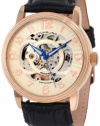 Stuhrling Original Men's 107EM.334531 Classic Delphi Omega Rosetone Automatic Skeleton Watch Gift Set