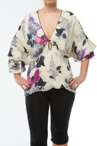 Roberto Cavalli - Floral Tunic Blouse Shirt, 40, Multicolor Roberto Cavalli - Floral Tunic Blouse Shirt, 40, Multicolor