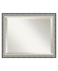 Give your decor a sleek new look with the SoHo wall mirror. Deep bevels separate your reflection from a contoured silver and black frame. Hang vertically or horizontally to suit any space. Give your decor a sleek new look with the SoHo wall mirror. Deep bevels separate your reflection from a contoured silver and black frame. Hang vertically or horizontally to suit any space.