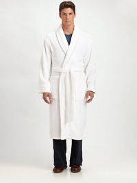 Luxurious hydro cotton robe featuring a classic shawl collar, wide cuffs and generous patch pockets, rendered from the finest cotton, that gets softer the more times you wash it.Shawl collarFront patch pocketsSelf-tie belt at waistAbout 50 from shoulder to hemCottonMachine washImported Luxurious hydro cotton robe featuring a classic shawl collar, wide cuffs and generous patch pockets, rendered from the finest cotton, that gets softer the more times you wash it.Shawl collarFront patch pocketsSelf-tie belt at waistAbout 50 from shoulder to hemCottonMachine washImported