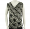 Jones New York Collection Petite Sleeveless Space Dye Drape Neck Top J Black/J Ivory