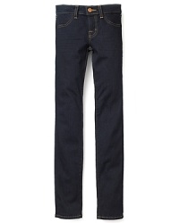 Ultra-skinny, jean style leggings with two functional back pockets, bronze hardware and contrast topstitching. Ultra-skinny, jean style leggings with two functional back pockets, bronze hardware and contrast topstitching.
