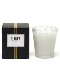 Moroccan amber, sweet patchouli, eliotrope, and bergamot are accented with a hint of eucalyptus. Approximate burn time, 50 hours. 8.1 oz. Moroccan amber, sweet patchouli, eliotrope, and bergamot are accented with a hint of eucalyptus. Approximate burn time, 50 hours. 8.1 oz.