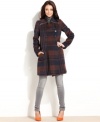Allover plaid and exposed zipper details make this RACHEL Rachel Roy medium-weight coat an on-trend pick for outerwear!