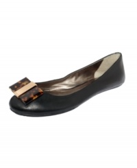 The bow's the main attraction on DKNY Collection's Debbie ballerina flats. The neutral color provides the perfect contrast. The bow's the main attraction on DKNY Collection's Debbie ballerina flats. The neutral color provides the perfect contrast.