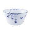 Showcasing a hand-painted blue-on-white floral pattern that's embellished with bold geometric motifs, Royal Copenhagen's Blue Elements salad bowl artfully embodies traditional style with a nod towards modernity.
