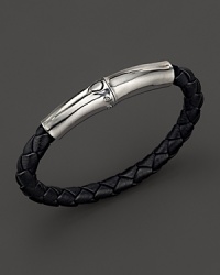 A bold mix of nature-inspired sterling silver and braided leather from the John Hardy Bamboo Collection. A bold mix of nature-inspired sterling silver and braided leather from the John Hardy Bamboo Collection.