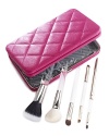 This perfectly portable collection features a must-have selection of Trish's luxury brushes, each precision shaped to deliver an effortlessly beautiful makeup application-from the look of airbrushed Even Skin® and facial contours to your perfectly defined and shaded eye. Housed in Trish's irresistibly chic brush clutch with room for your touch-up essentials.Set includes: Mistake Proof Sheer Application BrushDual Ended Eye Brush with Angled Eye Lining and Va Va Voom Smudge All Over Eye Brush Angled Contour Brush Classic Lip Brush Brush Clutch