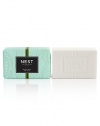 Garden Mint, apple blossom and muget are infused with a touch of oakmoss and vetiver. This lightly scented French-milled bar soap contains shea butter and almond oil to create a rich, luxurious lather while cleansing and nourishing the skin. 8.8 oz. 