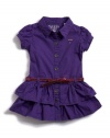 GUESS Kids Girls Little Girl Twill Dress, PURPLE (4)