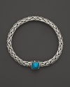 John Hardy Small Braided Chain Bracelet with Turquoise