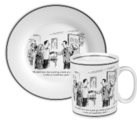Konitz New Yorker Collection Mug and Salad Set Bottle of Wine, White/Black Konitz New Yorker Collection Mug and Salad Set Bottle of Wine, White/Black