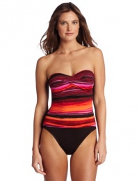 La Blanca Women's Rainbow Coalition 1 Piece Cup Bandeau, Red, 8 La Blanca Women's Rainbow Coalition 1 Piece Cup Bandeau, Red, 8