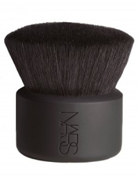Super black goat hair in a large, dense dome shape perfect for loose powder application, buffing and blending. Super black goat hair in a large, dense dome shape perfect for loose powder application, buffing and blending.