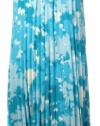 Calvin Klein Women's Pleated Chiffon Dress 6 Calypso Blue