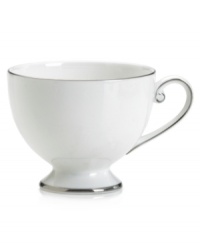 Pure refinement simply stated, the Mikasa Cameo Platinum dinnerware and dishes collection is shear elegance in classic form. Dazzling white china is delicately embellished with platinum band detailing. The understated style of this teacup works as well with other patterns as it does with the coordinating collection. Pure refinement simply stated, the Mikasa Cameo Platinum dinnerware and dishes collection is shear elegance in classic form. Dazzling white china is delicately embellished with platinum band detailing. The understated style of this teacup works as well with other patterns as it does with the coordinating collection.