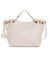 Goldtone chain-link hardware and a contoured silhouette give this MICHAEL Michael Kors tote a luxe look.