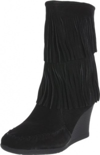 Minnetonka Women's Calf Hi Double Fringe Boot Minnetonka Women's Calf Hi Double Fringe Boot