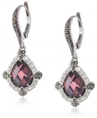 Judith Jack Charisma Sterling Silver, Marcasite and Amethyst Colored Teardrop Earrings Judith Jack Charisma Sterling Silver, Marcasite and Amethyst Colored Teardrop Earrings