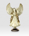 From the Jay Strongwater Angelic collection a palette of creams, golds and silver accents have been painted on this finely detailed Angel Tree Topper.Stand includedCrystalGlassHandmade, hand-painted and hand-set15H X 9W X 5.5DImported