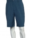 Izod Golf Men's Blue Plaid Flat Front Walking Shorts