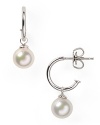 Majorica 8MM White Pearl Drop Earrings