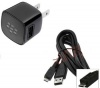 OEM Blackberry RIM Home Wall Travel Adapter with Micro USB Data Sync Cable for Blackberry Curve 8520 8530 8900 3G 9300 9330 9500 Storm 9530 Storm 2 9550 9520 Tour 9630 Style 9670 Bold 9650 9700 9780 Torch 9800